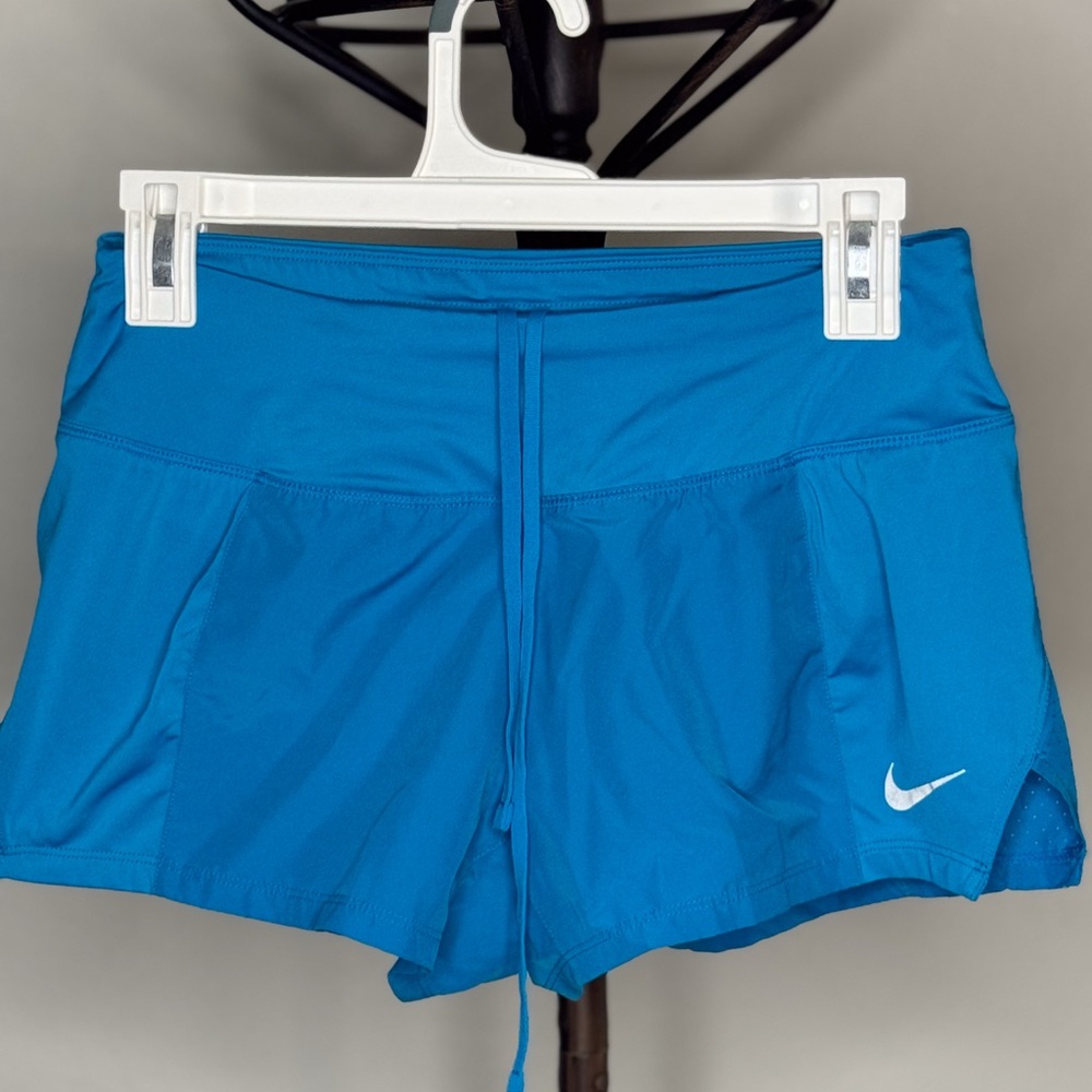 Nike Women's Teal Blue Performance Athletic Shorts with Swoosh